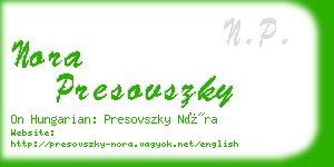 nora presovszky business card